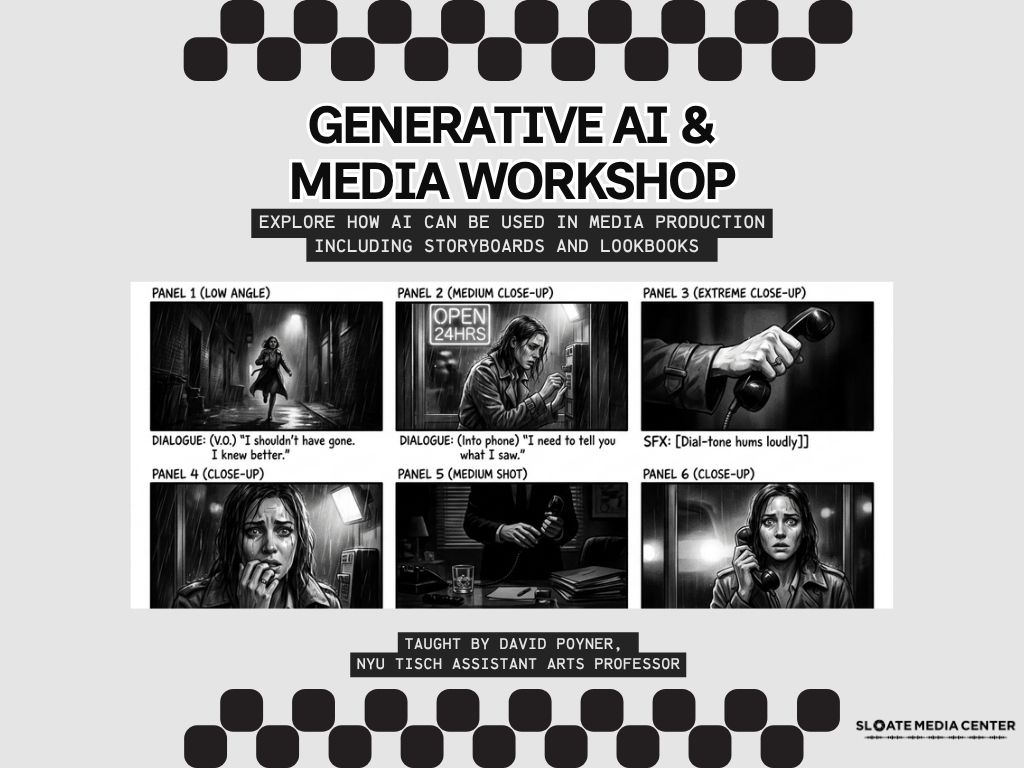 Event listing promo pic for GenAI and Media workshop