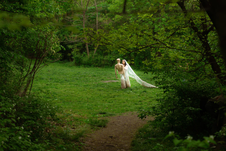 Girl in wedding dress