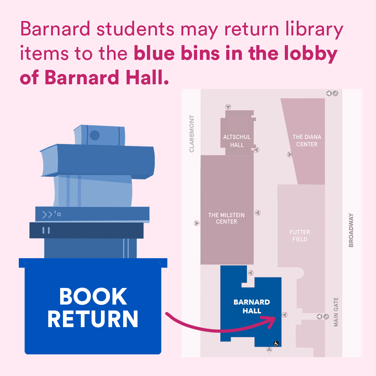 Book return at barnard hall